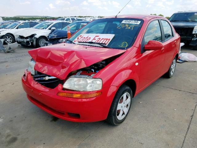 KL1TD56646B641408 - 2006 CHEVROLET AVEO BASE RED photo 2