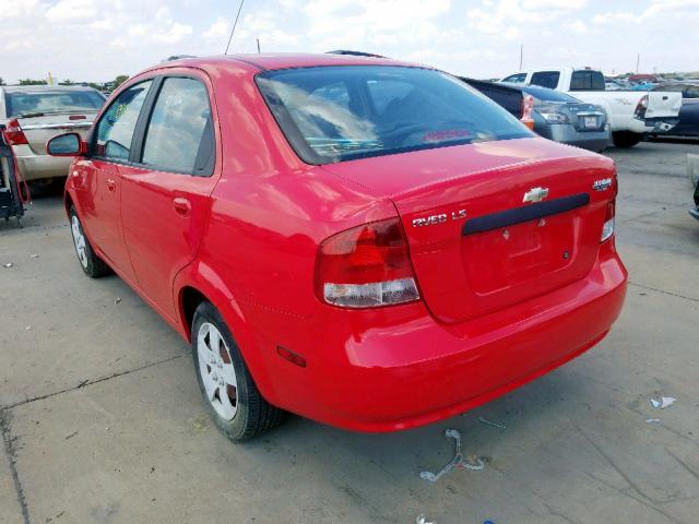 KL1TD56646B641408 - 2006 CHEVROLET AVEO BASE RED photo 3