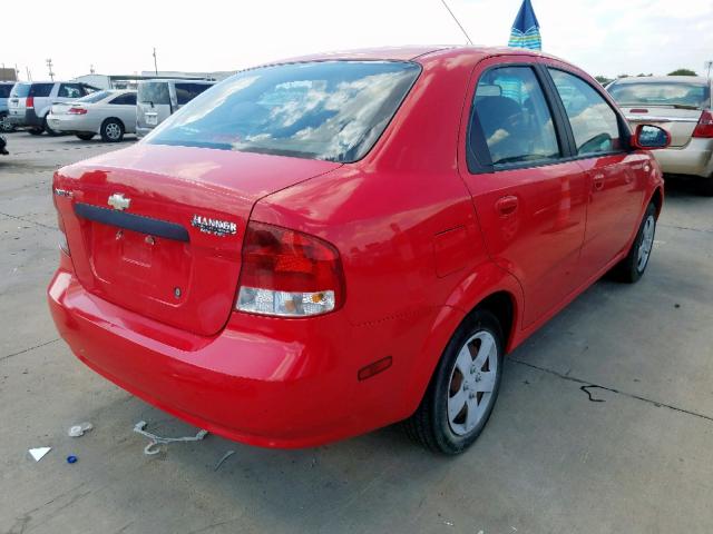KL1TD56646B641408 - 2006 CHEVROLET AVEO BASE RED photo 4
