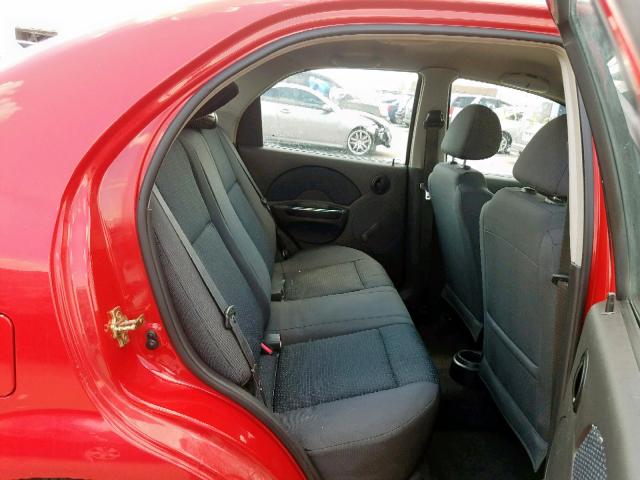 KL1TD56646B641408 - 2006 CHEVROLET AVEO BASE RED photo 6