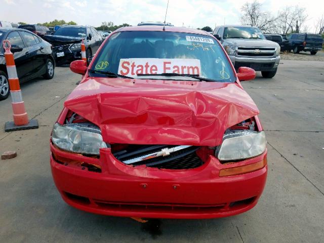 KL1TD56646B641408 - 2006 CHEVROLET AVEO BASE RED photo 9