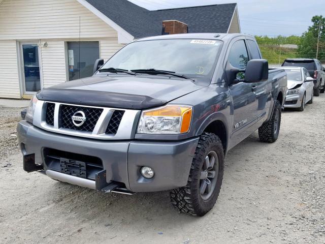 1N6AA0CC1EN503180 - 2014 NISSAN TITAN S GRAY photo 2