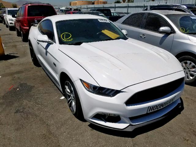 1FA6P8CF2F5425855 - 2015 FORD MUSTANG GT WHITE photo 1