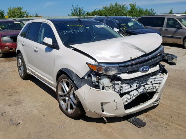 2FMDK4AK6DBA94985 - 2013 FORD EDGE SPORT WHITE photo 1