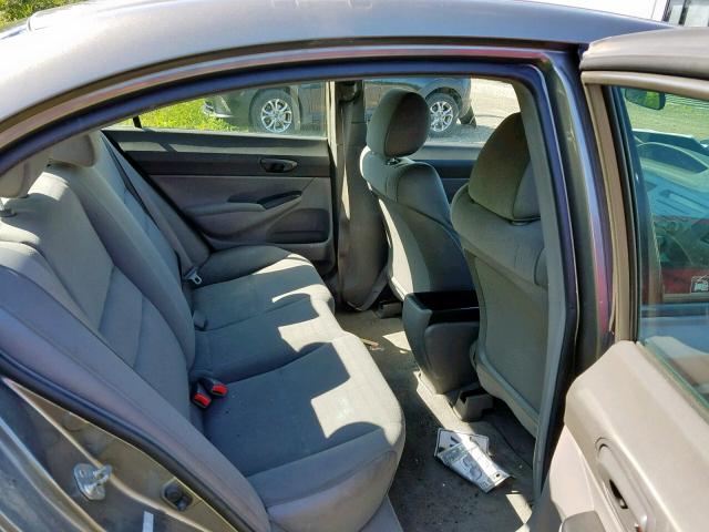 2HGFA15238H116132 - 2008 HONDA CIVIC DX GRAY photo 6