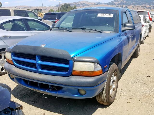 1B7FL22P8XS232755 - 1999 DODGE DAKOTA BLUE photo 2