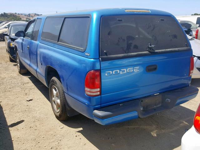 1B7FL22P8XS232755 - 1999 DODGE DAKOTA BLUE photo 3