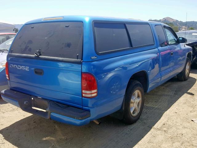 1B7FL22P8XS232755 - 1999 DODGE DAKOTA BLUE photo 4