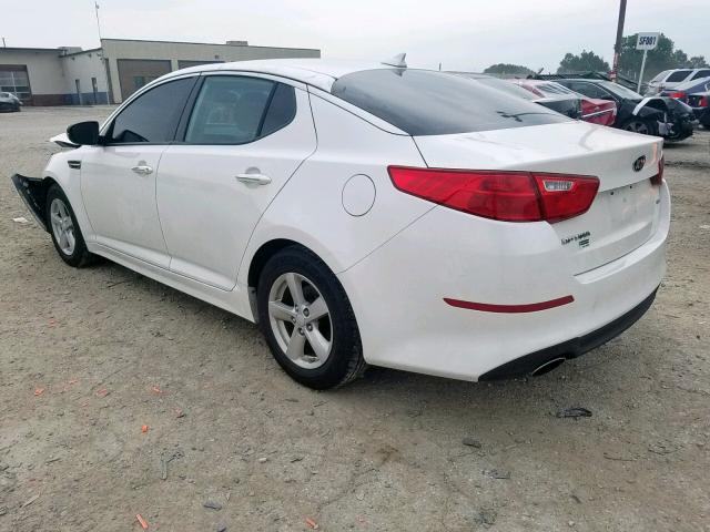 KNAGM4A76F5542508 - 2015 KIA OPTIMA LX WHITE photo 3