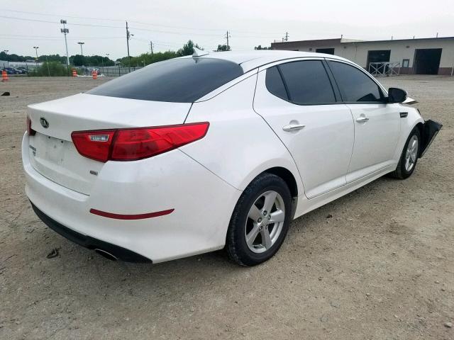 KNAGM4A76F5542508 - 2015 KIA OPTIMA LX WHITE photo 4