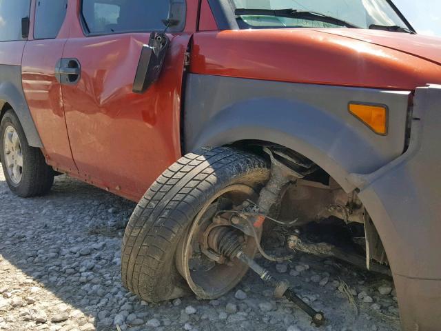 5J6YH18625L004531 - 2005 HONDA ELEMENT EX ORANGE photo 9