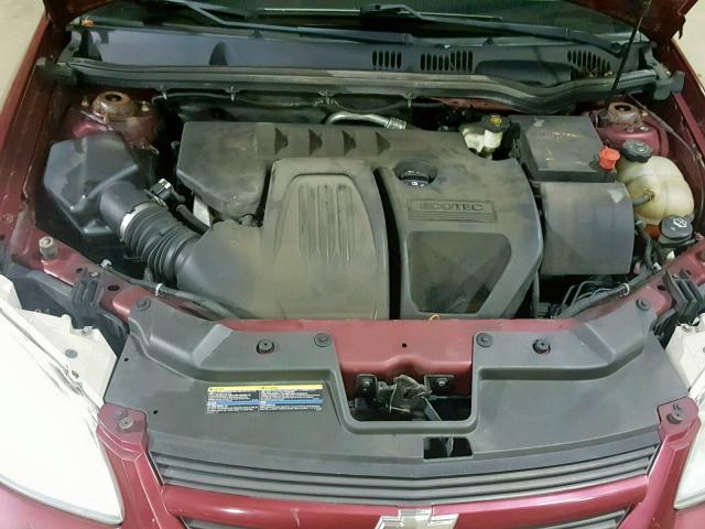 1G1AL15F677193649 - 2007 CHEVROLET COBALT LT BURGUNDY photo 7