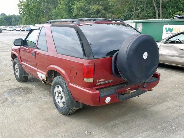 1GNCT18XX3K146336 - 2003 CHEVROLET BLAZER RED photo 3