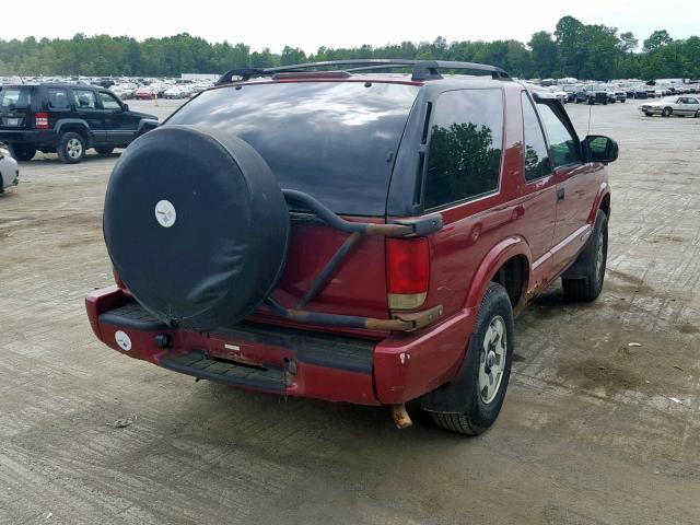 1GNCT18XX3K146336 - 2003 CHEVROLET BLAZER RED photo 4