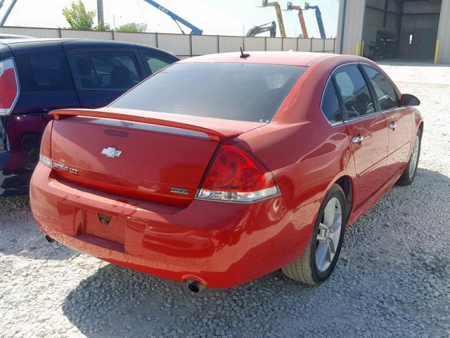 2G1WC5E38D1163189 - 2013 CHEVROLET IMPALA LTZ RED photo 4