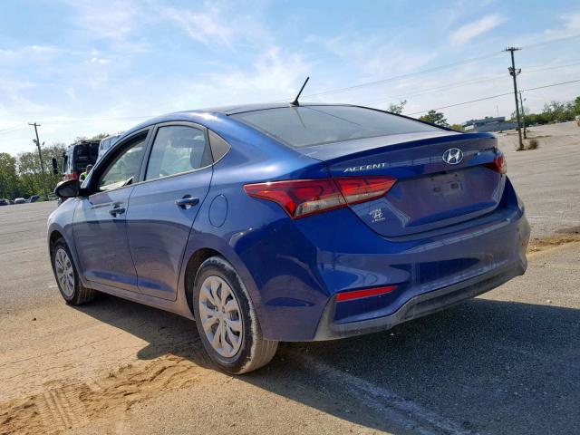 3KPC24A36KE065484 - 2019 HYUNDAI ACCENT SE BLUE photo 3