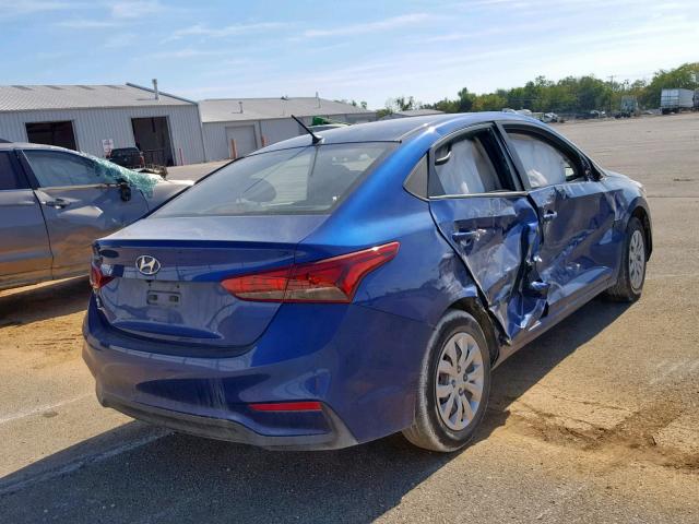 3KPC24A36KE065484 - 2019 HYUNDAI ACCENT SE BLUE photo 4