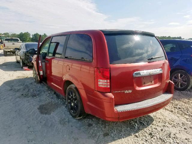 2A8HR44H28R652757 - 2008 CHRYSLER TOWN & COU RED photo 3