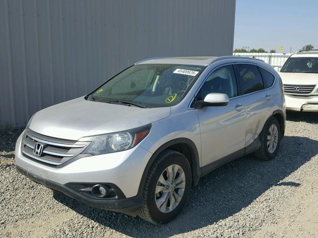 2HKRM4H77EH675648 - 2014 HONDA CR-V EXL GRAY photo 2