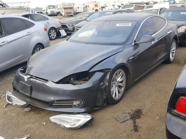 5YJSA1E22GF176808 - 2016 TESLA MODEL S GRAY photo 2