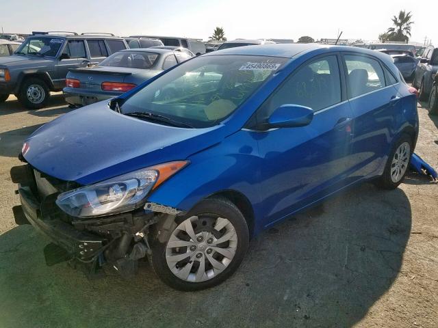 KMHD35LH0HU361915 - 2017 HYUNDAI ELANTRA GT BLUE photo 2