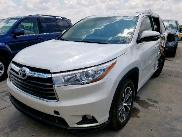 5TDJKRFH8GS347549 - 2016 TOYOTA HIGHLANDER WHITE photo 2