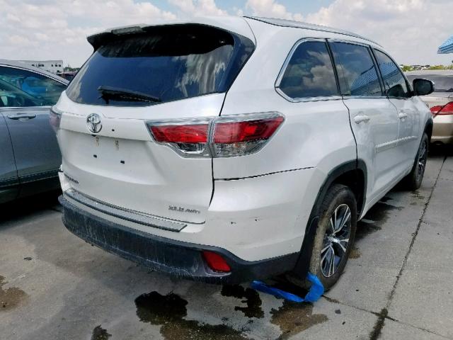 5TDJKRFH8GS347549 - 2016 TOYOTA HIGHLANDER WHITE photo 4