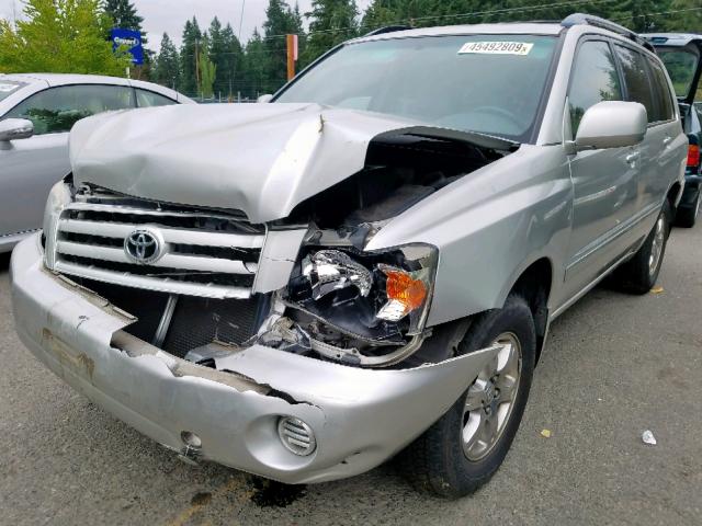 JTEDD21A160145559 - 2006 TOYOTA HIGHLANDER SILVER photo 2