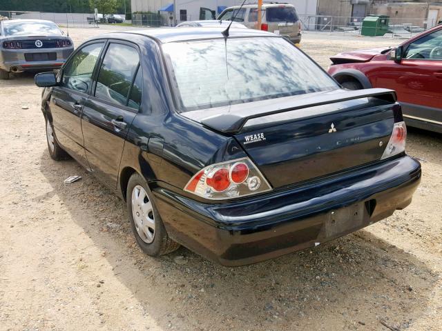 JA3AJ26E42U028488 - 2002 MITSUBISHI LANCER ES BLACK photo 3