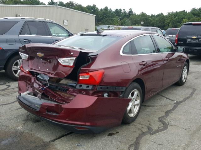 1G1ZB5STXGF278409 - 2016 CHEVROLET MALIBU LS Bordo foto 4