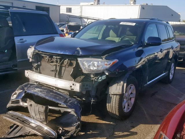 5TDZA3EH4DS039214 - 2013 TOYOTA HIGHLANDER BLUE photo 2