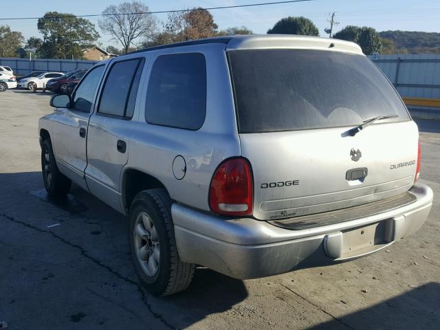 1D4HR38N13F518259 - 2003 DODGE DURANGO SP SILVER photo 3