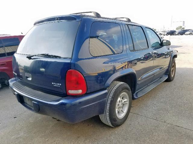 1B4HR28Y2YF190436 - 2000 DODGE DURANGO BLUE photo 4