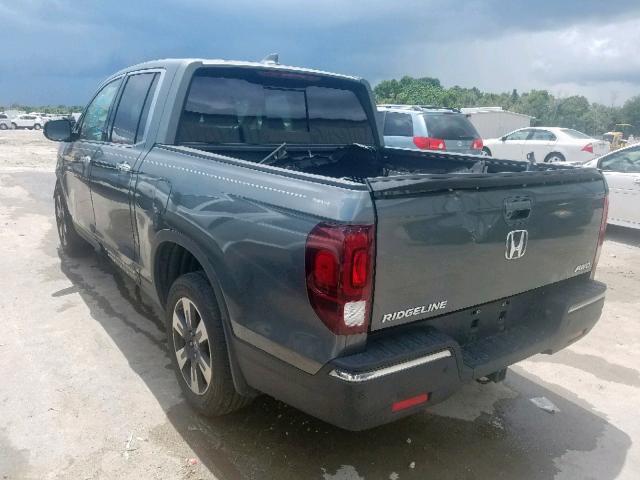 5FPYK3F74KB001943 - 2019 HONDA RIDGELINE GRAY photo 3