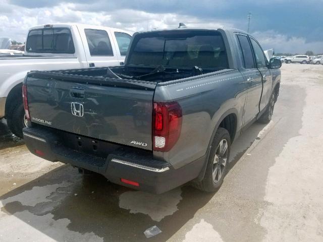 5FPYK3F74KB001943 - 2019 HONDA RIDGELINE GRAY photo 4