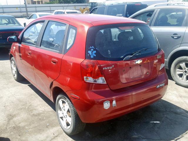 KL1TD66618B058884 - 2008 CHEVROLET AVEO BASE Қызыл фото 3