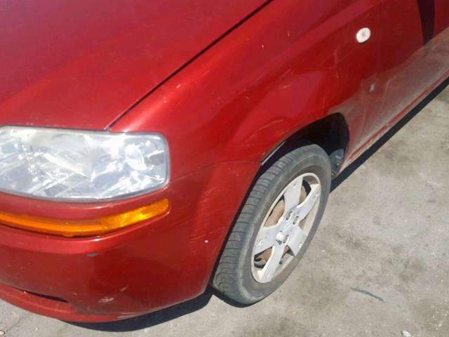 KL1TD66618B058884 - 2008 CHEVROLET AVEO BASE Қызыл фото 9
