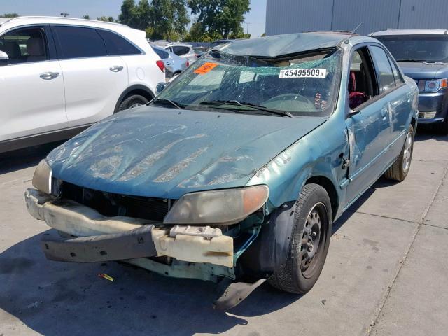 JM1BJ225X21614268 - 2002 MAZDA PROTEGE DX GREEN photo 2