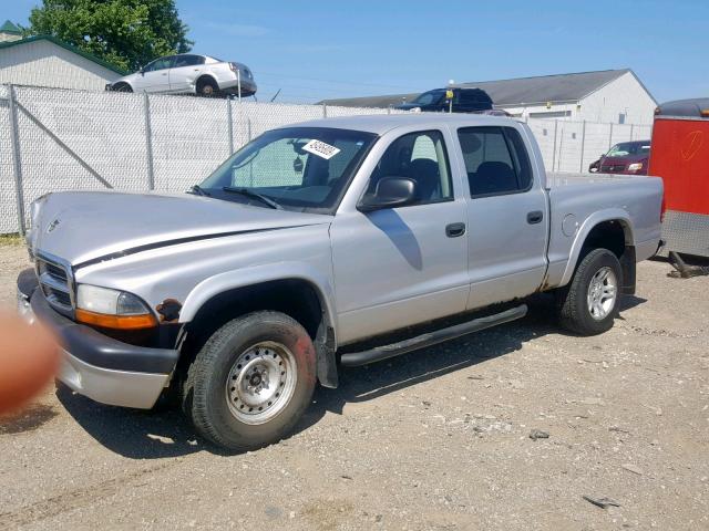 1D7HG38K34S709298 - 2004 DODGE DAKOTA QUA SILVER photo 2