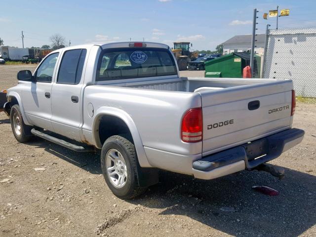 1D7HG38K34S709298 - 2004 DODGE DAKOTA QUA SILVER photo 3