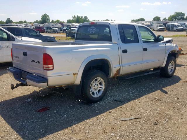 1D7HG38K34S709298 - 2004 DODGE DAKOTA QUA SILVER photo 4