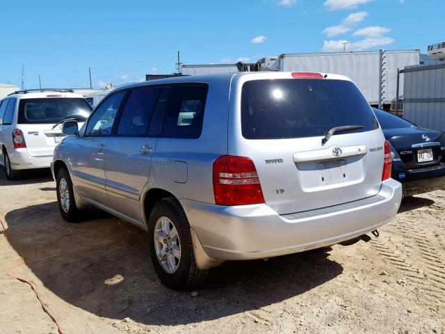 JTEGF21A220062482 - 2002 TOYOTA HIGHLANDER SILVER photo 3