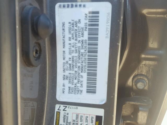 5Y2SL65876Z426189 - 2006 PONTIAC VIBE GRAY photo 10