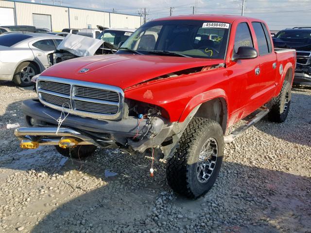 1D7HG38X83S322286 - 2003 DODGE DAKOTA QUA RED photo 2