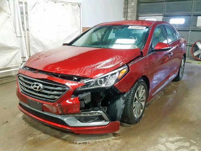 5NPE34AF3FH050684 - 2015 HYUNDAI SONATA SPO RED photo 2