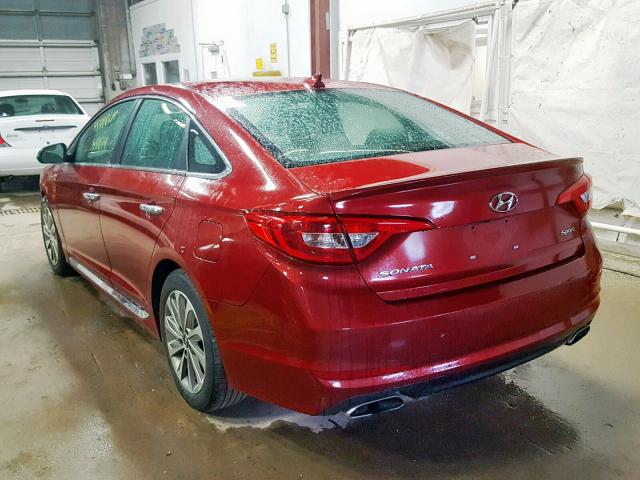 5NPE34AF3FH050684 - 2015 HYUNDAI SONATA SPO RED photo 3