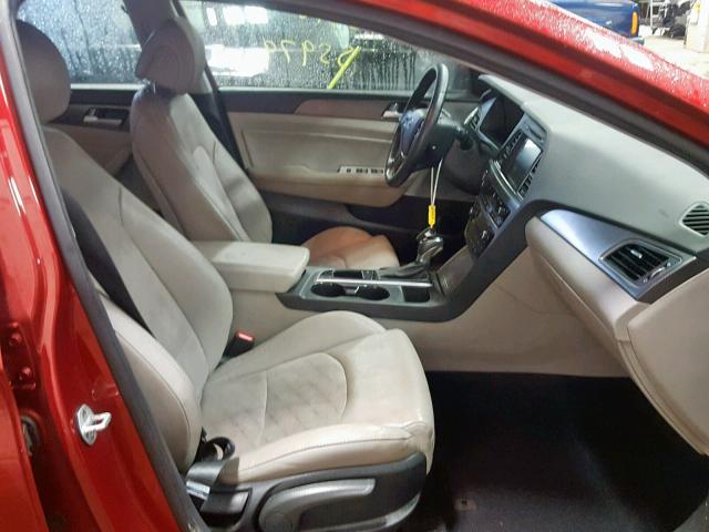 5NPE34AF3FH050684 - 2015 HYUNDAI SONATA SPO RED photo 5