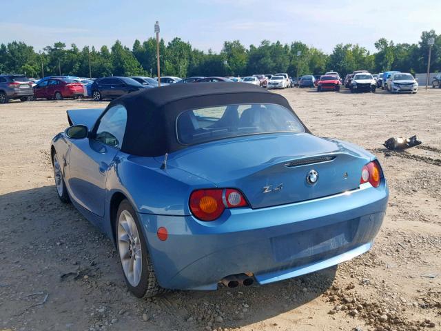 4USBT33443LR65988 - 2003 BMW Z4 2.5 BLUE photo 3