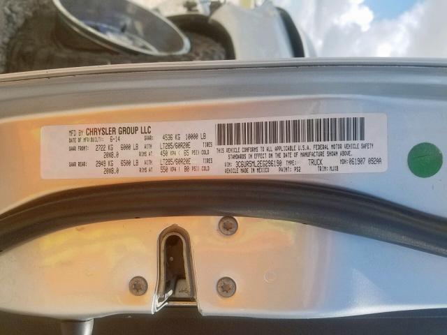 3C6UR5ML2EG296190 - 2014 RAM 2500 SLT 银色 照片 10