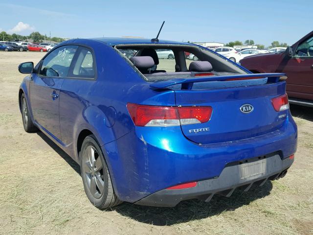 KNAFU6A29C5617743 - 2012 KIA FORTE EX BLUE photo 3